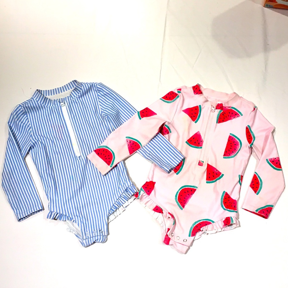 Bundle of 2 Baby Gap Rashguard One-Piece Swimsuits